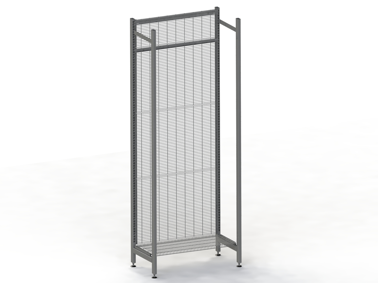 Mesh Wall Rfa Wire Mesh Outrigger Wall Bay with Top Shelf | RFA Retail Displays