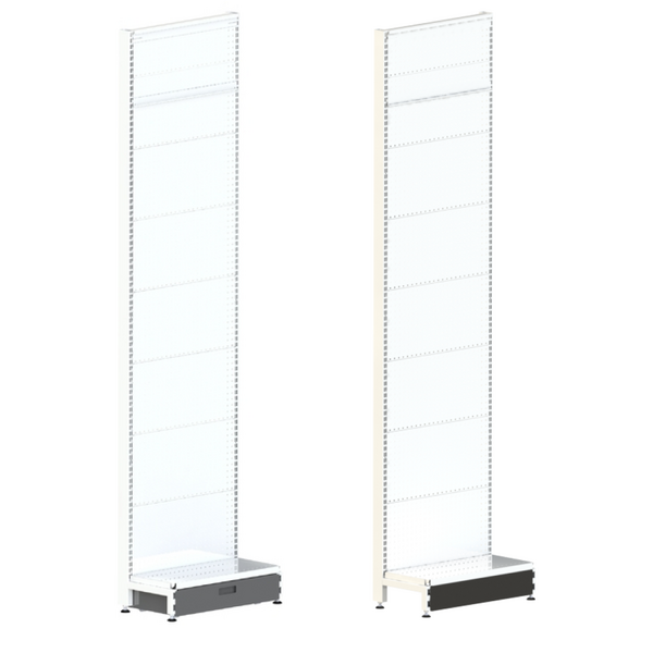 Pharmacy Wall Bays 2400mm high_White w skirt drawer