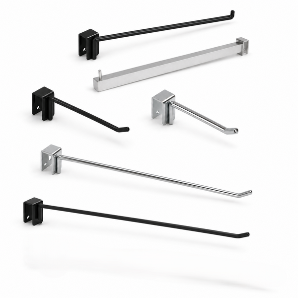 Heavy Duty Display Bar Hooks & Hang Rails
