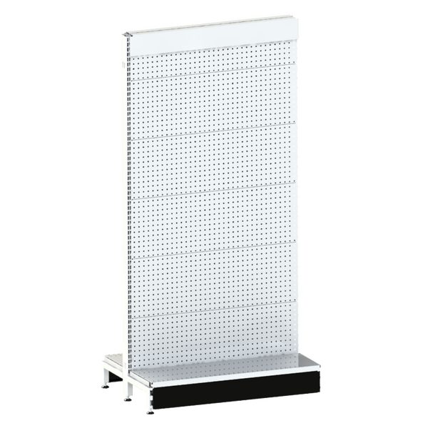 Pharmacy Gondola - Perforated Panel - H1815 - Pearl White