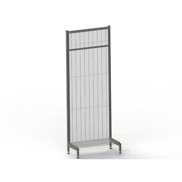 Supermarket Wall Bay - Wire Mesh Panel - Mesh Shelf - H2400 - Charcoal