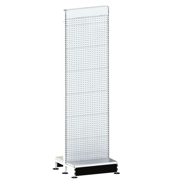 Pharmacy Gondola - Perforated Panel - H2115 - Pearl White