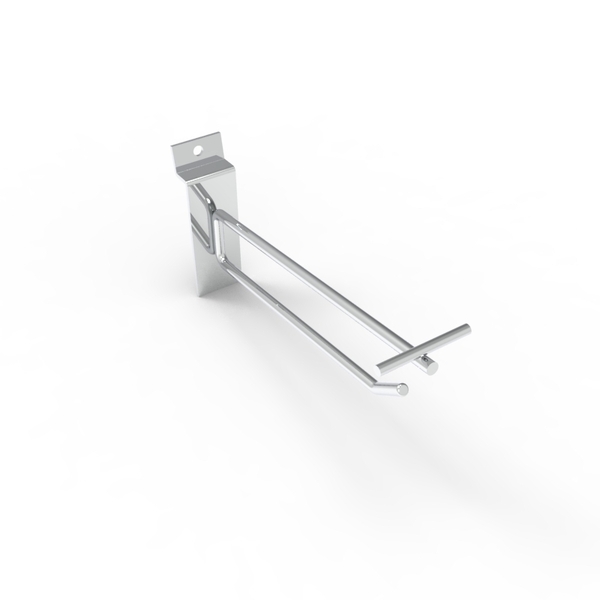 Hooks - Slat Wall - Double Prong - Flip Scan - Chrome