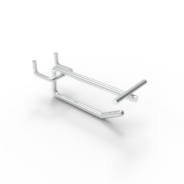 Hooks - Double Prong - Wire Mesh Panel - Flip Scan - Chrome