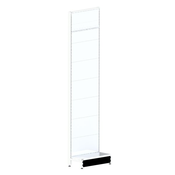 Pharmacy Wall Bay  Solid Back Panel (Flat Back)  Pearl White