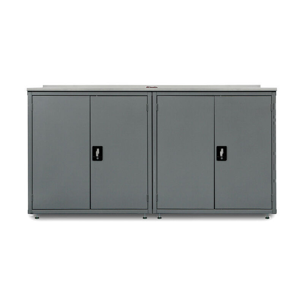 Industrial Work Bench Set - Stainless Benchtop with Under Bench Cupboards - 1800 MM (W) x 900 MM (H) x 460 MM (D)