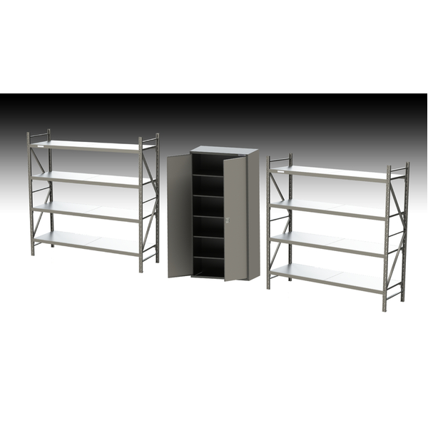 Freestanding Heavy Duty Storage Cabinet with 2 x Shelves - Kit #2 