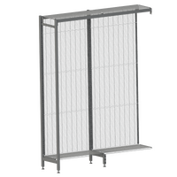 Supermarket Outrigger Wall Bay  Add Bay  Wire Mesh  Mesh Shelf   W1800 x H2400 x D400  Charcoal