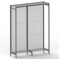 Supermarket Outrigger Wall Bay  Start Bay  Wire Mesh  Mesh Shelf   W1800 x H2400 x D450  Charcoal