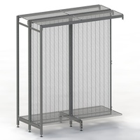 Supermarket Outrigger Gondola  Add Bay  Wire Mesh  Mesh Shelf  W1800 x H2130 x D400  Charcoal