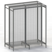 Supermarket Outrigger Gondola  Start Bay  Wire Mesh  Mesh Shelf  W1800 x H2130 x D450  Charcoal
