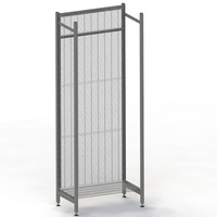 Supermarket Outrigger Wall Bay  Start Bay  Wire Mesh  Mesh Shelf   W900 x H2400 x D450  Charcoal