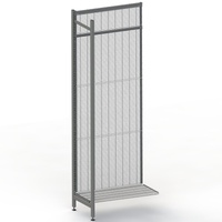 Supermarket Outrigger Wall Bay  Add Bay  Wire Mesh  Mesh Shelf  W900 x H2400 x D450  Charcoal