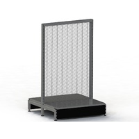Start Bay - Small Gondola - Double Sided Gondola - W900xH1470xD450 - Wire Mesh - w/. Steel Shelf - Charcoal