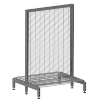 Supermarket Gondola  Start Bay  Wire Mesh  Mesh Shelf   W900 x H1470 x D400  Charcoal