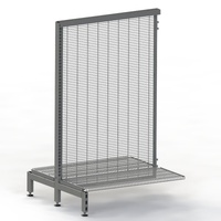 Supermarket Gondola  Add Bay  Wire Mesh  Mesh Shelf   W900 x H1470 x D400  Charcoal