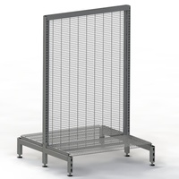 Supermarket  Gondola  Start Bay  Wire Mesh  Mesh Shelf   W900 x H1470 x D450  Charcoal