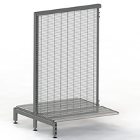 Supermarket Gondola  Add Bay  Wire Mesh  Mesh Shelf   W900 x H1470 x D450  Charcoal