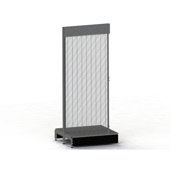 Supermarket Wall Bay - Double Sided - Add Bay - Wire Mesh Panel - Steel Shelf - H2130 x D400 - Charcoal