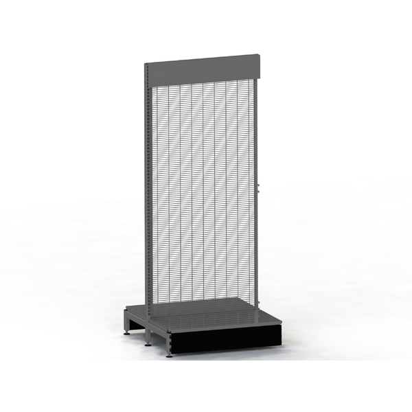 Supermarket Wall Bay - Double Sided - Add Bay - Wire Mesh Panel - Steel Shelf - H2130 x D450 - Charcoal