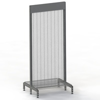 Supermarket Wall Bay - Double-Sided - Start Bay - Wire Mesh Panel - Mesh Shelf - H2130 x D400 - Charcoal