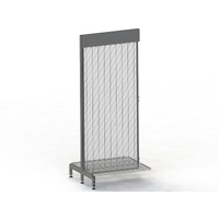 Supermarket Wall Bay - Double-Sided - Add Bay - Wire Mesh Panel - Mesh Shelf - H2130 x D400 - Charcoal