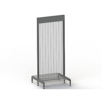 Supermarket Wall Bay - Double-Sided - Start Bay - Wire Mesh Panel - Mesh Shelf - H2130 x D450 - Charcoal