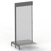 Supermarket Wall Bay - Double-Sided - Add Bay - Wire Mesh Panel - Mesh Shelf - H2130 x D450 - Charcoal