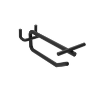 Hook - Double Prong - 75 MM - for Perforated Panel - w/. Flip Scan - Matte Black