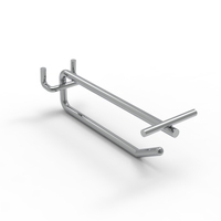 Hook - Double Prong - 100 MM - for Perforated Panel - w/. Flip Scan - Chrome