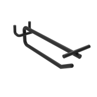 Hook - Double Prong - 100 MM - for Perforated Panel - w/. Flip Scan - Matte Black