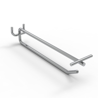 Hook - Double Prong - 150 MM - for Perforated Panel - w/. Flip Scan - Chrome