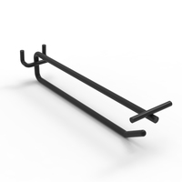 Hook - Double Prong - 150 MM - for Perforated Panel - w/. Flip Scan - Matte Black