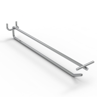 Hook - Double Prong - 225 MM - for Perforated Panel - w/. Flip Scan - Chrome