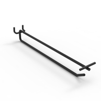Hook - Double Prong - 225 MM - for Perforated Panel - w/. Flip Scan - Matte Black