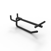 Hook - Double Prong - 75 MM - for Wire Mesh Panel - w/. Flip Scan - Matte Black