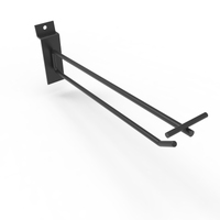 Hook - Double Prong - 225 MM - for Slat Wall Panel - w/. Flip Scan - Matte Black