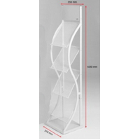 Brochure Holder Stand A4 - 4 Tier - H1420xW300xD300 - White