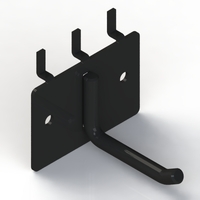Plate Hook - Heavy Duty Single Prong - 80 MM (w/. Plate Back) - Matte Black