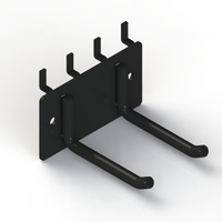 Plate Hook - Heavy Duty Double Prong - 80 MM (w/. Plate Back) - Matte Black