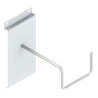 Hook - Hanger - Slat Wall - Return Hook (on Bracket) - 110 MM - for Slat Wall - Pearl White
