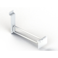 Hook - Drop Down - Double Prong - Slat Wall - Flip Scan - 150mm - Pearl White