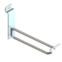 Hook - Drop Down - Double Prong - Slat Wall - Flip Scan - 150mm - Chrome