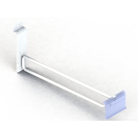 Hook - Drop Down - Double Prong - Slat Wall - Flip Scan - 225mm - Pearl White