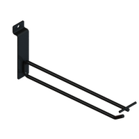 Hook - Drop Down - Double Prong - Slat Wall - Flip Scan - 225mm - Matte Black