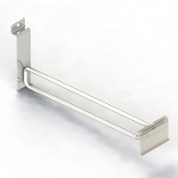 Hook - Drop Down - Double Prong - Slat Wall - Flip Scan - 225mm - Chrome