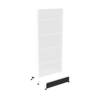 Pharmacy Gondola  Add Bay  Perforated (Pegboard) Back Panel  W600 x H1515 x D270  Pearl White