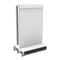 Pharmacy Gondola  Start Bay  Perforated (Pegboard) Back Panel  W900 x H1515 x D270  Pearl White