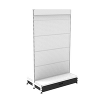 Pharmacy Gondola  Start Bay  Perforated (Pegboard) Back Panel  Skirt Drawer  W900 x H1515 x D270  Pearl White