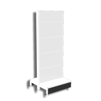 Pharmacy Gondola  Add Bay  Solid Back Panel (Flat Back)  W600 x H1515 x D270  Pearl White